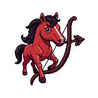 horse bow lacquered red