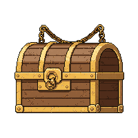 gold trimmed chest  bound with chains