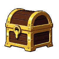 gold trimmed chest  with a single key in the lock