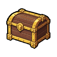 gold trimmed chest  with rune symbols glowing