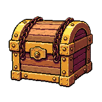 magical glowing chest  bound with chains