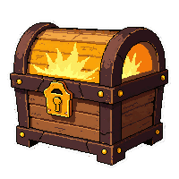 magical glowing chest  closed and locked