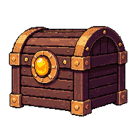 magical glowing chest  with rune symbols glowing
