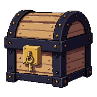 pirate captain chest  with a single key in the lock