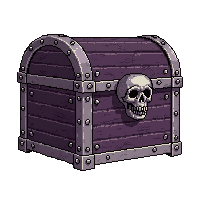 skull decorated chest  closed and locked