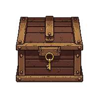 small jewelry box  with a single key in the lock