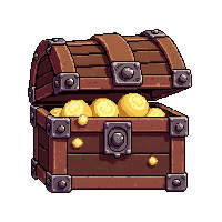 small wooden treasure chest  slightly open with light spilling out