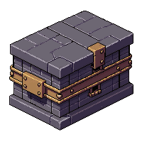 stone sarcophagus  bound with chains