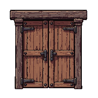 double tavern doors  iron banded reinforced