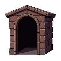 Double Tavern Doors  Open With Darkness Inside — free pixel art sprite from Marketplace Doors Portals