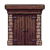 Double Tavern Doors  Slightly Ajar With Light — free pixel art sprite from Marketplace Doors Portals