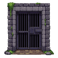 Iron Prison Door  Open With Darkness Inside — free pixel art sprite from Marketplace Doors Portals