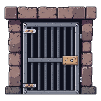 iron prison door  slightly ajar with light