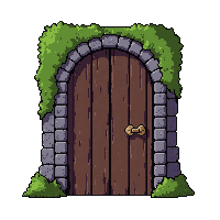 Mossy Ancient Door  Closed Plain — free pixel art sprite from the Marketplace Doors Portals collection, transparent PNG