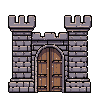 ornate castle gate  closed plain
