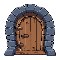 small hobbit round door  slightly ajar with light