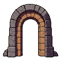stone arched doorway  with rune carvings