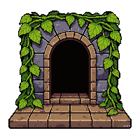 trapdoor in floor  covered in vines