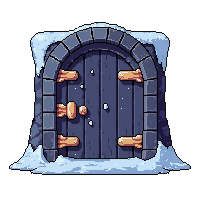 vault door with combination  frost covered icy