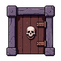 Vault Door With Combination  With Skull Knocker — free pixel art sprite from the Marketplace Doors Portals collection, transparent PNG
