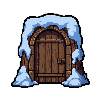 Wooden Door Frost Covered Icy — free pixel art sprite from the Marketplace Doors Portals collection, transparent PNG