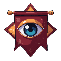 Diamond Shaped Banner  With Eye Symbol — free pixel art sprite from Marketplace Flags Banners