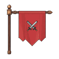 Flag On A Pole  With Crossed Swords — free pixel art sprite from Marketplace Flags Banners