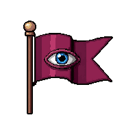 flag on a pole  with eye symbol