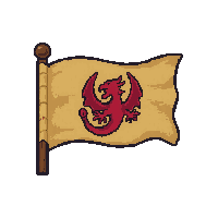 Flag On A Pole  With Red Dragon Emblem — free pixel art sprite from Marketplace Flags Banners