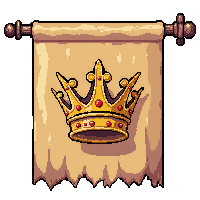 rectangular wall banner  with crown emblem