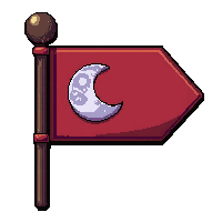 swallowtail flag  with silver moon