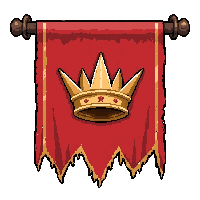 tattered war flag  with crown emblem