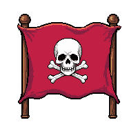 Two Tailed Flag  With Skull And Crossbones Pirate — free pixel art sprite from the Marketplace Flags Banners collection, transparent PNG