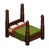 Four Poster Bed  Moss Covered Ancient — free pixel art sprite from Marketplace Furniture