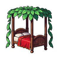 Four Poster Bed  Vine Overgrown — free pixel art sprite from Marketplace Furniture