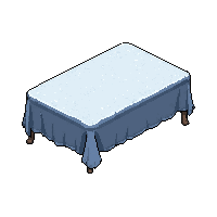 long dining table  frost covered