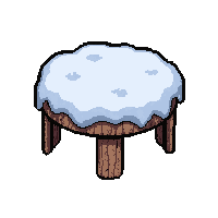 round table  frost covered