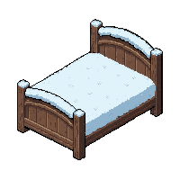 single bed  frost covered