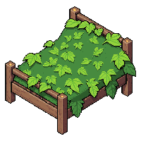 single bed  vine overgrown