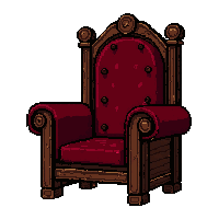 throne with high back  bloodstained