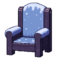 throne with high back  frost covered