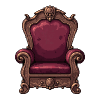 throne with high back  ornate carved