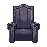 throne with high back  polished mirror shine