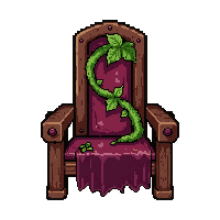 throne with high back  vine overgrown