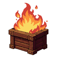 treasure pedestal  burning with fire