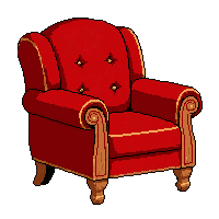 Wooden Chair Covered In Red Velvet — free pixel art sprite from the Marketplace Furniture collection, transparent PNG