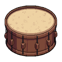 Drum Kit Hand Drum  Covered In Dust — free pixel art sprite from Marketplace Instruments