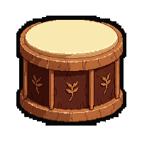 Drum Kit Hand Drum  Engraved With Vines — free pixel art sprite from Marketplace Instruments