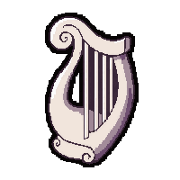 harp  bone carved white