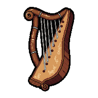 harp  broken with cracks